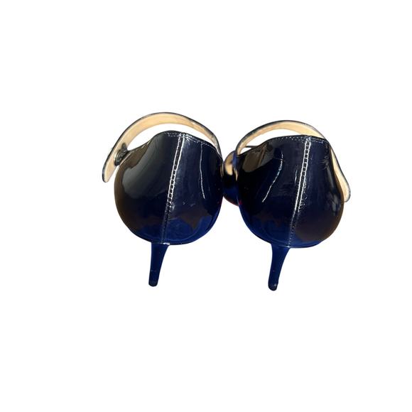 Christian Louboutin Mary Jane Strap Snap Open Toe Pumps Red Bottoms 38 8 VTG - Picture 3 of 7